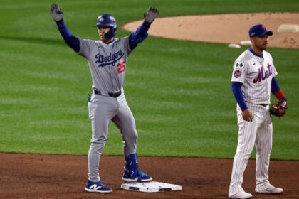 Tommy Edman, Dodgers celebration, 2024 NLCS