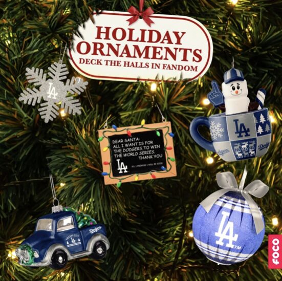 Dodgers ornaments, 2024 Christmas holiday guide, FOCO