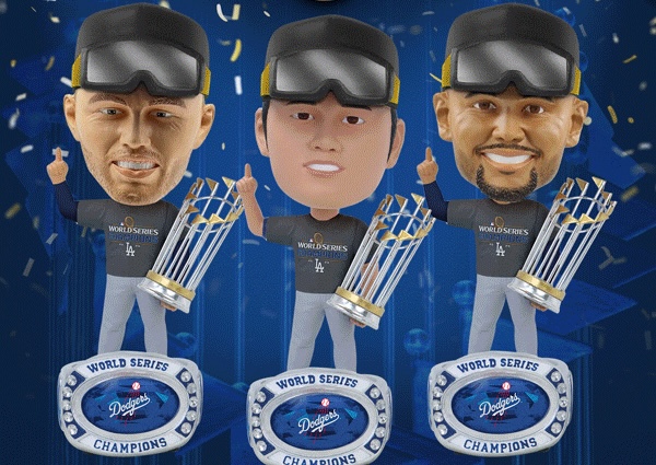 MLB - ロサンゼルス・ドジャース ミニ ボブルヘッド 2024年 ワールドシリーズ 優勝 大谷翔平 MLB ロサンゼルス・ドジャース ワールドシリーズ 2024