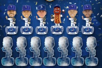 Mookie Betts, Yoshinobu Yamamoto, Shohei Ohtani, Dodger Dog, Freddie Freeman, Clayton Kershaw, Dodgers World Series, FOCO