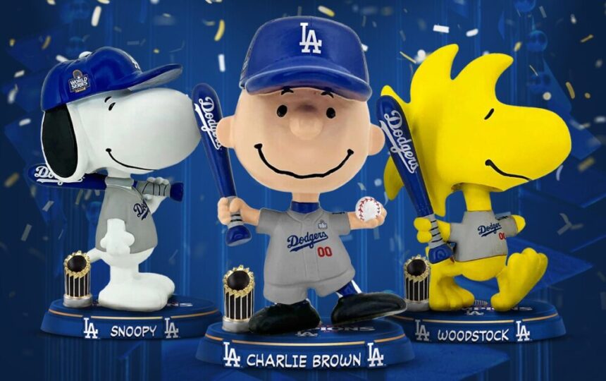 Snoopy, Charlie Brown, Woodstock, 2024 Dodgers World Series, FOCO