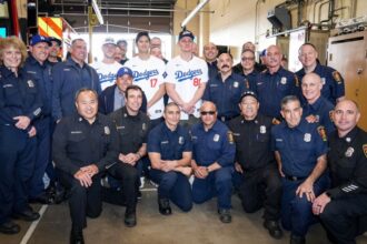 Ben Casparius, Shohei Ohtani, Emmet Sheehan, 2025 Dodgers Love L.A. Community Tour