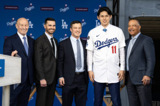 Stan Kasten, Brandon Gomes, Andrew Friedman, Roki Sasaki, Dave Roberts
