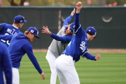 Roki Sasaki, Yoshinobu Yamamoto, Dustin May, Bobby Miller, 2025 Dodgers Spring Training, Dodgers workout