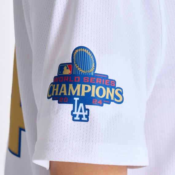 2024 Dodgers World Series champions logo, Dodgers gold program jersey