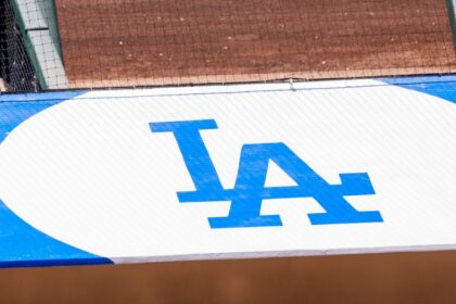 Dodgers logo, Dodgers dugout, 2025 Spring Training