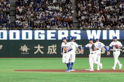 James Outman, Chris Taylor, Michael Conforto, Miguel Rojas, Andy Pages, Dodgers win, Tokyo Series