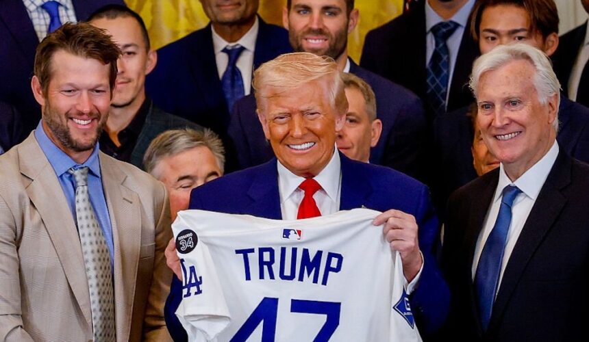 Clayton Kershaw, President Trump, Mark Walter, Dodgers White House