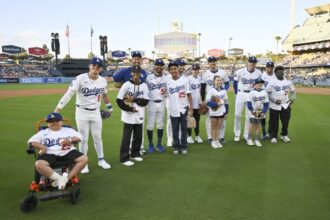 Kiké Hernández, Clayton Kershaw, Mookie Betts, Michael Conforto, Shohei Ohtani, Freddie Freeman, Miguel Rojas, Make-A-Wish