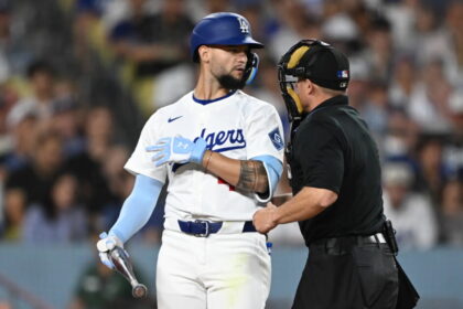 Andy Pages hit by pitch