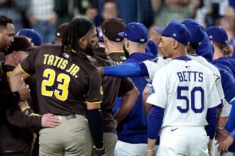 Fernando Tatis Jr. hit by pitch, Mookie Betts