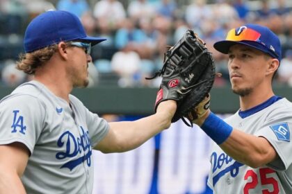 Kiké Hernández, Tommy Edman, Dodgers win, Salute to the Negro Leagues Game, Brooklyn hat