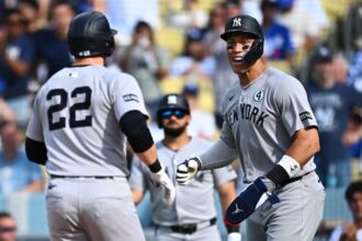 Ben Rice, Aaron Judge, Lou Gehrig Day jersey patch