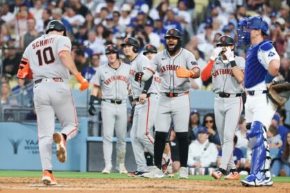 Casey Schmitt, Heliot Ramos, Jung Hoo Lee, Wilmer Flores, Will Smith, Pride Night