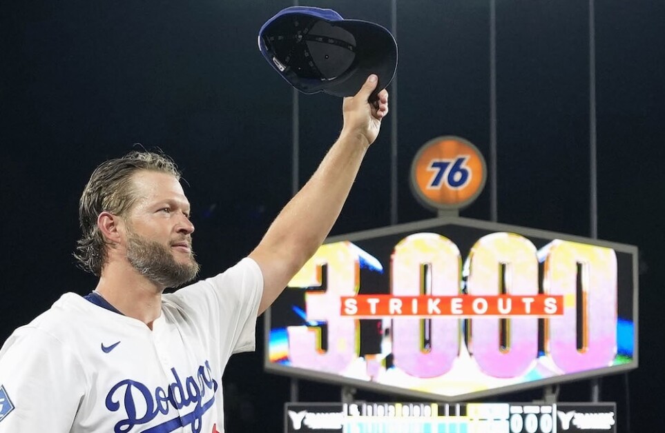 Clayton Kershaw Autographs Topps Cards With Fellow Pitchers In 3,000 Strikeouts Club