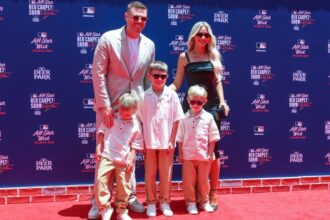 Freddie Freeman, Chelsea Freeman, Max, Charlie, Brandon John, 2025 MLB All-Star Game red carpet