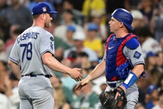 Ben Casparius, Will Smith, Dodgers win, Hall of Fame Weekend hat