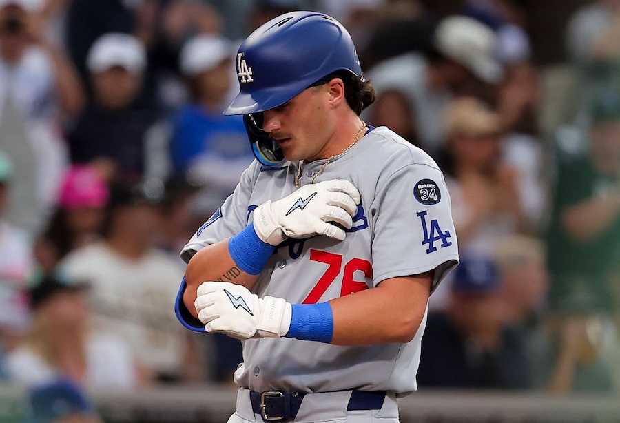 Dodgers prospect Alex Freeland upset despite hitting first career home run