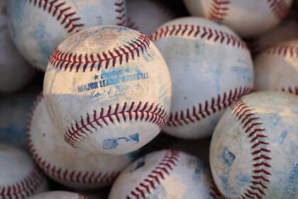 General view of baseballs