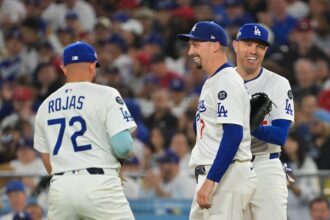 Miguel Rojas, Blake Snell, Freddie Freeman, 2025 Wild Card Series