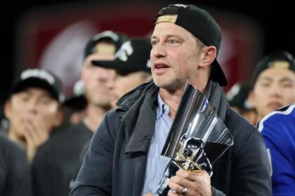 Andrew Friedman, National League champions trophy, 2025 NLCS