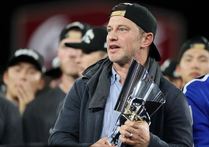 Andrew Friedman, National League champions trophy, 2025 NLCS