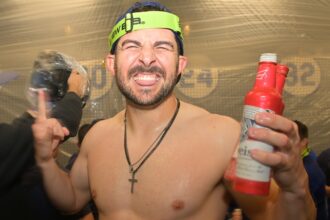 Alex Vesia, 2025 Wild Card Series celebration