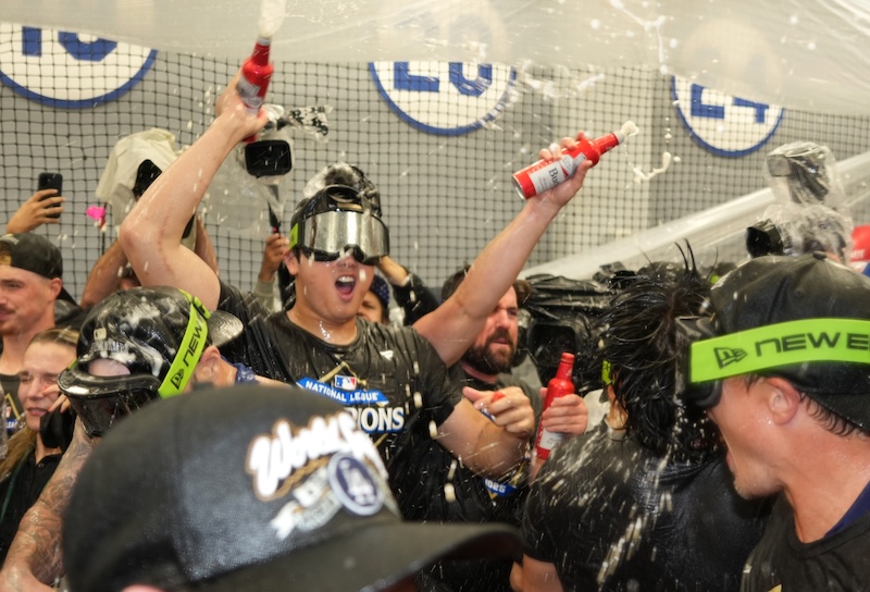 Shohei Ohtani, Dodgers NLCS celebration