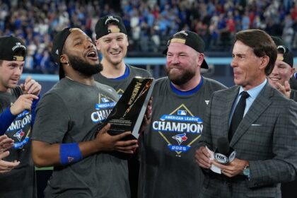 Vladimir Guerrero Jr. ALCS MVP, John Schneider, Tom Verducci, 2025 ALCS