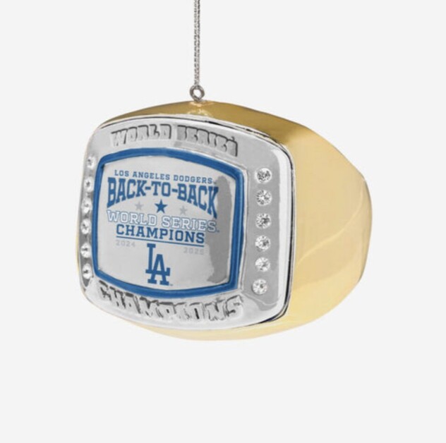 Dodgers World Series champions ornament, FOCO