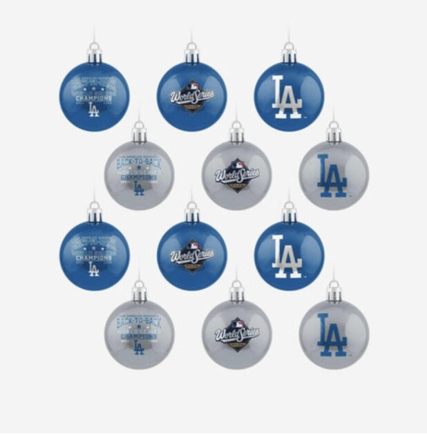 Dodgers World Series champions ornaments pack, FOCO