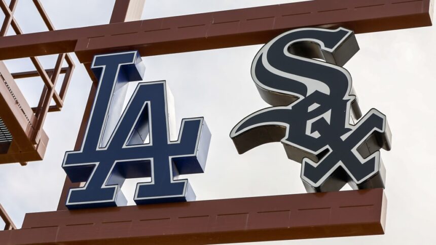 Dodgers logo, White Sox logo, Camelback Ranch