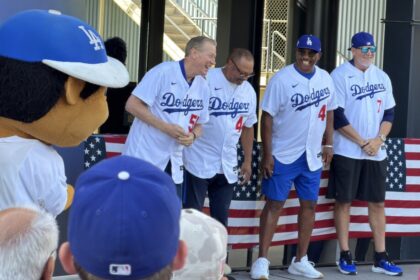 Orel Hershiser, Dennis Powell, Kenny Landreaux, Billy Ashley, Veterans Day
