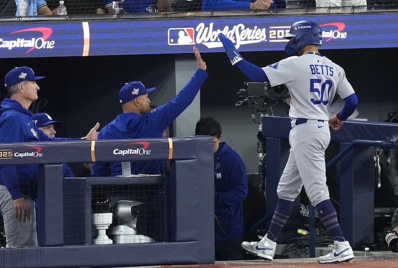 Bob Geren, Dave Roberts, Mookie Betts, 2025 World Series