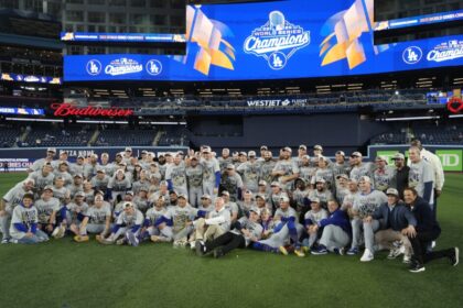 Mark Walter, Stan Kasten, Andrew Friedman, Peter Guber, Dodgers win, 2025 World Series