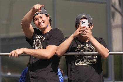 Shohei Ohtani, Yoshinobu Yamamoto, 2025 Dodgers World Series parade