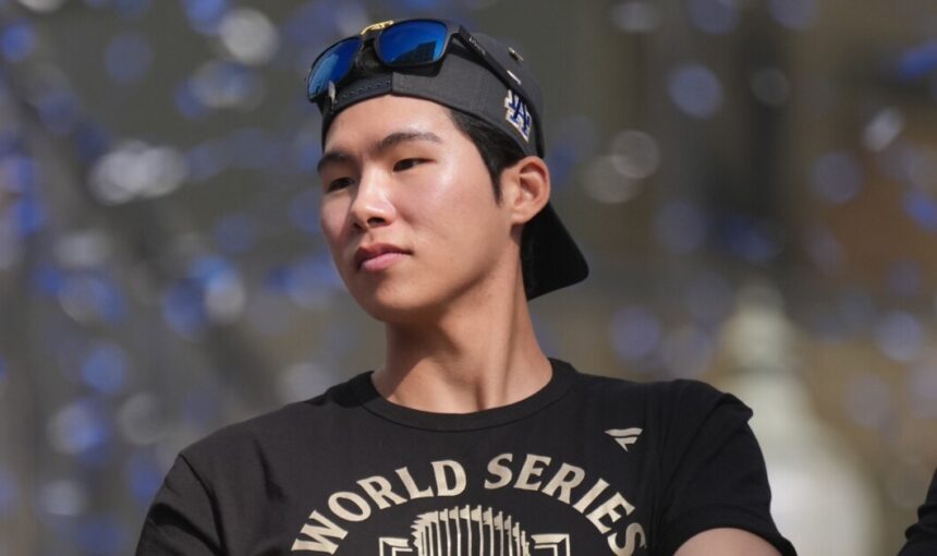 Hyeseong Kim, 2025 Dodgers World Series parade