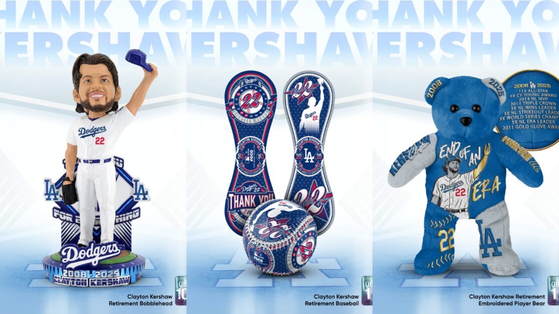 FOCO Selling Clayton Kershaw Retirement Bobblehead, Commemorative Baseball & More