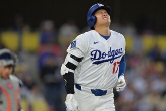 Shohei Ohtani hit by pitch