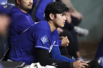 Shohei Ohtani iPad, blue alternate Dodgers jersey