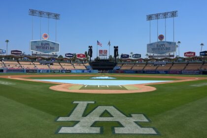 Dodger Stadium view, LA logo, Mother's Day