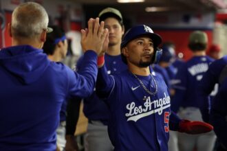 Mookie Betts, Shohei Ohtani, alternate Dodgers road jersey, Armed Forces Day, Freeway Series
