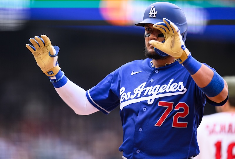 Miguel Rojas, alternate Dodgers road jersey, Freeway Series, Armed Forces Day Weekend