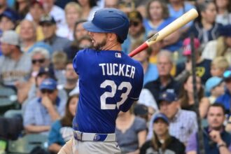 Kyle Tucker, blue alternate Dodgers road jersey