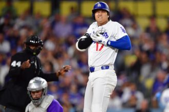 Shohei Ohtani hit by pitch, umpire Malachi Moore