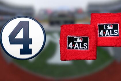Lou Gehrig Day jersey patch, 4 ALS wristbands