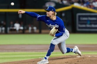 Emmet Sheehan, alternate Dodgers road jersey