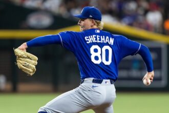 Emmet Sheehan, alternate Dodgers road jersey