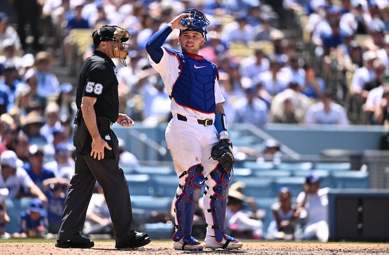 Dalton Rushing, umpire Dan Iassogna, Freeway Series