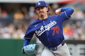 Justin Wrobleski, alternate Dodgers road jersey